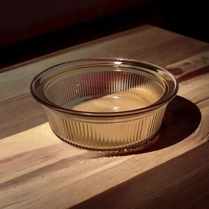 Vintage Pyrex Corning Round Amber Vision Ribbed Glass Pint Bowl C 16 -B Visions